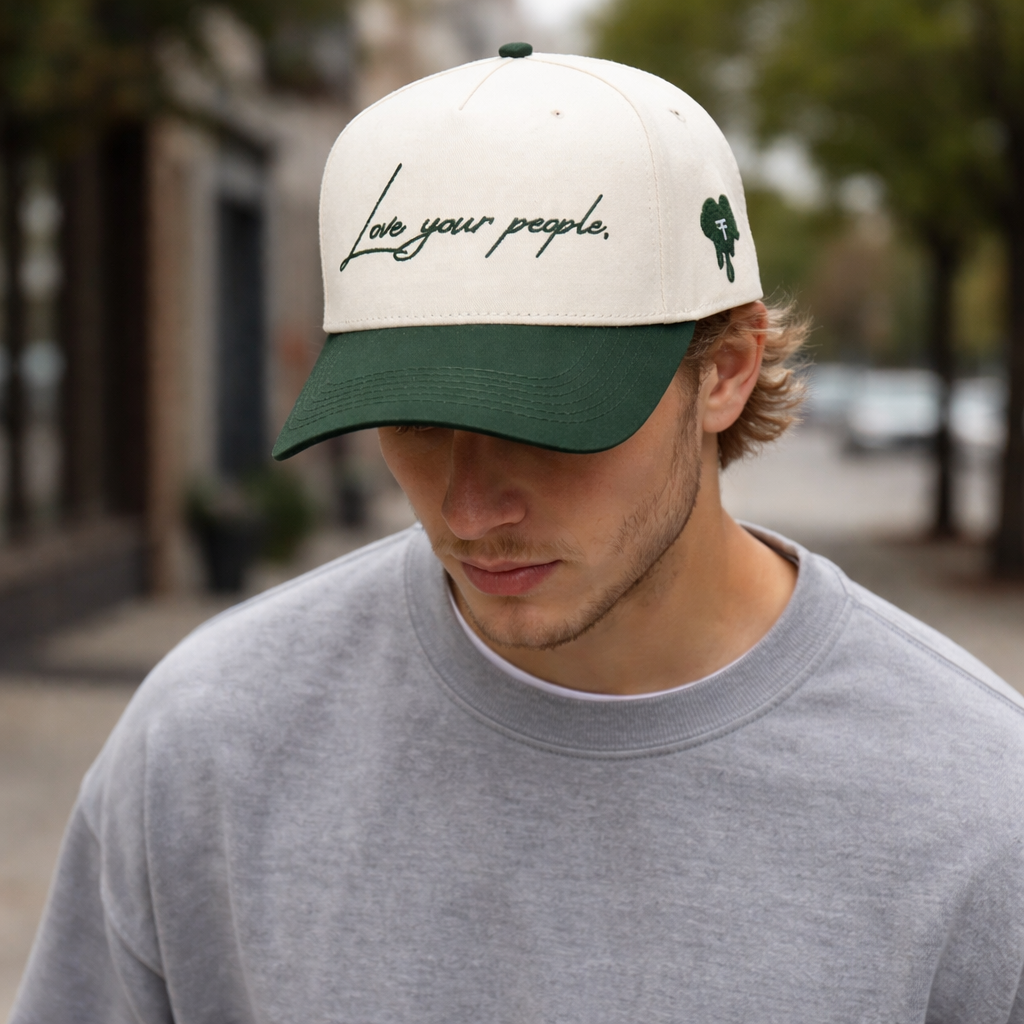 Two-Tone Cotton Twill Baseball Cap with Script Embroidery