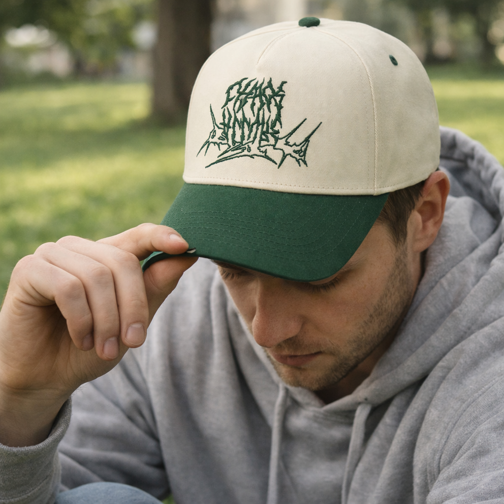 Two-Tone 5-Panel Cotton Twill Baseball Cap with Flat Embroidery Logo