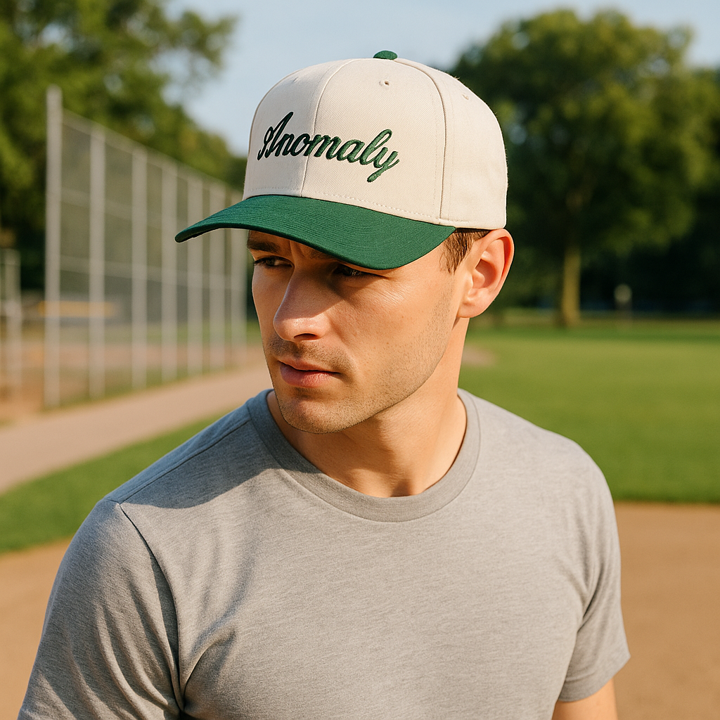 Anomaly Two-Tone Baseball Cap with Flat Embroidered Logo