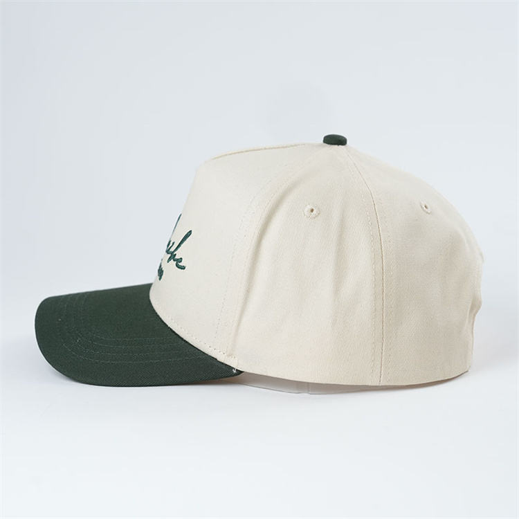 Stylish Two-Tone Cotton Twill Baseball Hat – Modern Embroidered Logo Cap