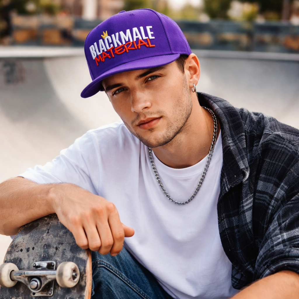 Cream and Green Sunday Embroidered Cotton Baseball Cap