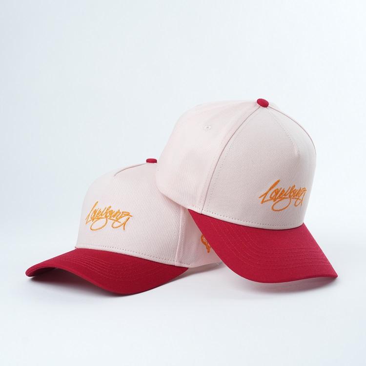 Contrast Brim Embroidered Baseball Cap – Two Tone Cotton Twill Hat