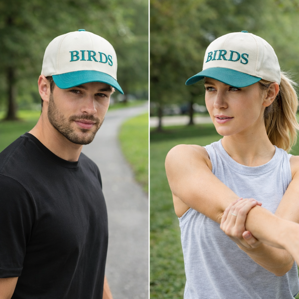 Stylish Two-Tone Cotton Baseball Cap with Adjustable Fit