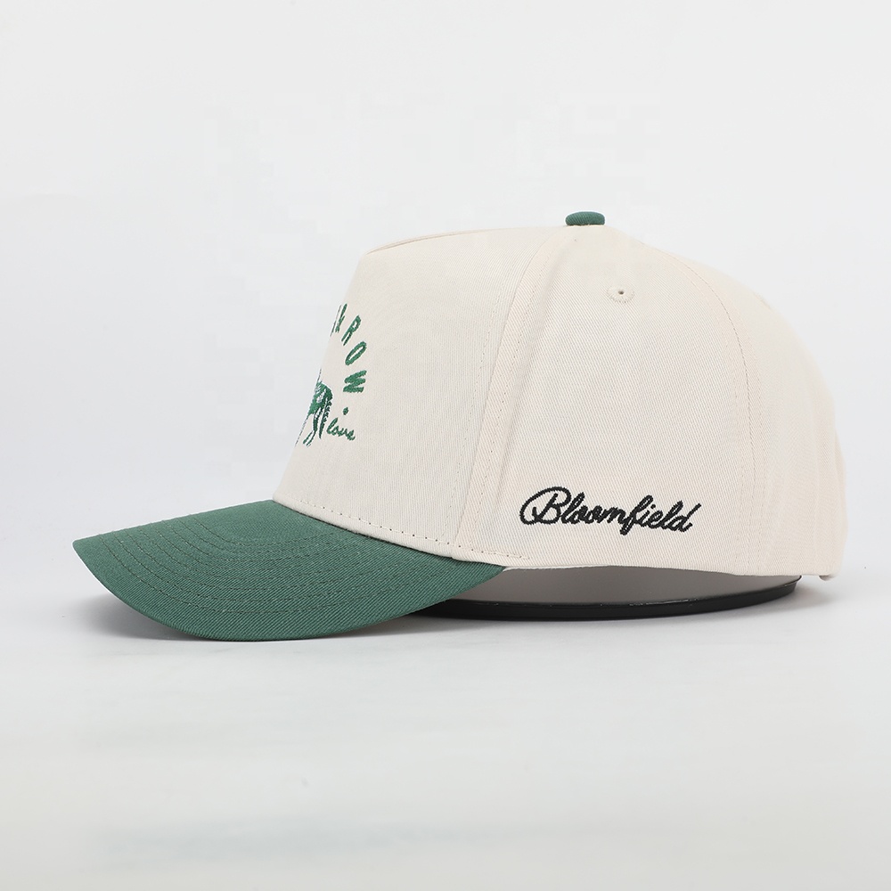 Two-Tone Cotton Twill Baseball Cap with Embroidered Logo