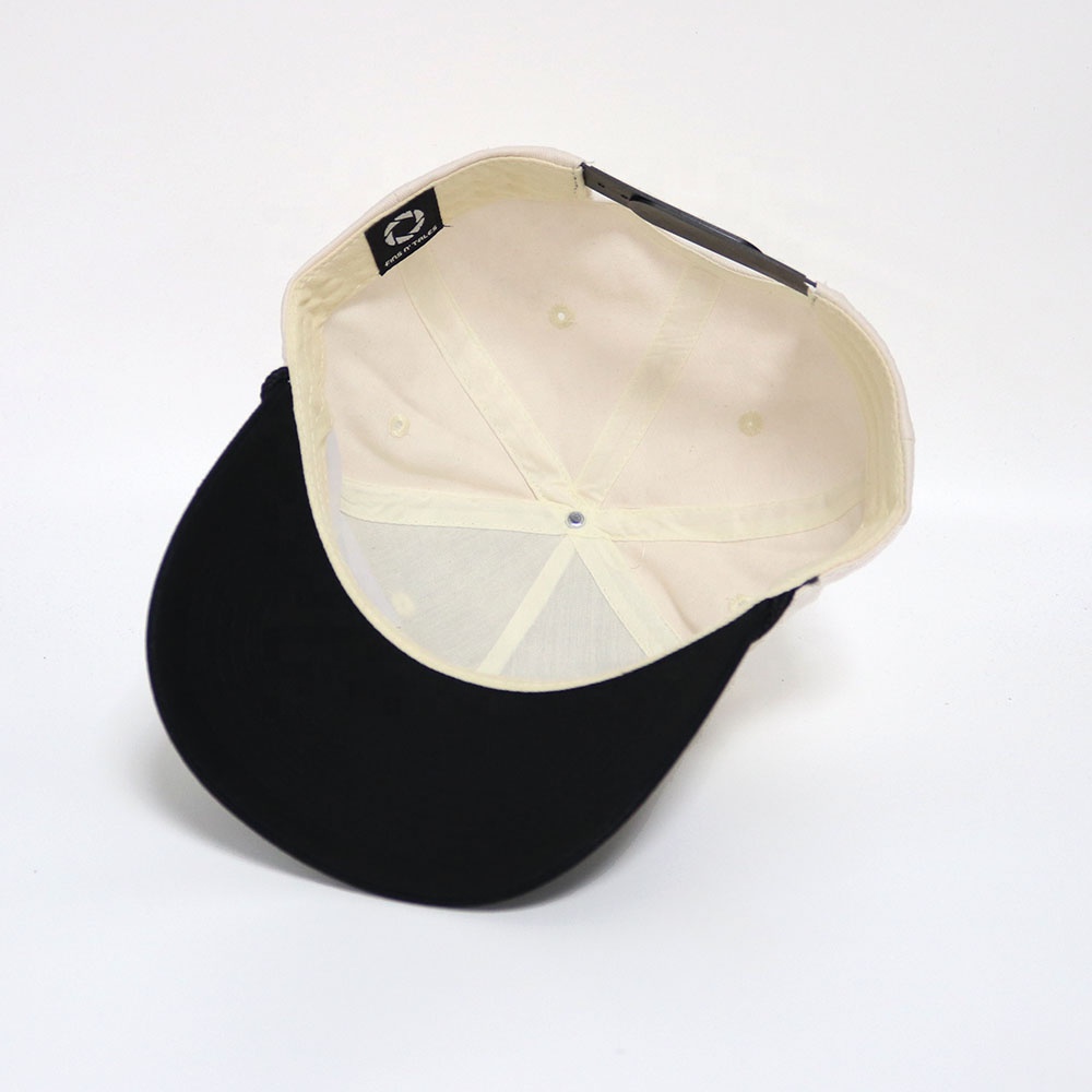 Vintage Two-Tone Cotton Twill Baseball Cap with Flat Embroidery Logo