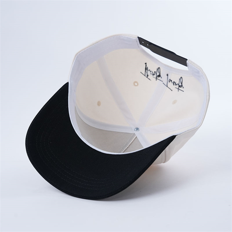 Two-Tone Cotton Baseball Cap with Flat Embroidered Logo