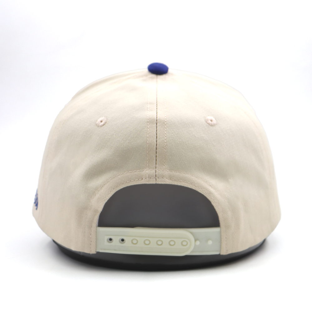 Two-Tone Flower Embroidered 5-Panel Cotton Twill Baseball Cap