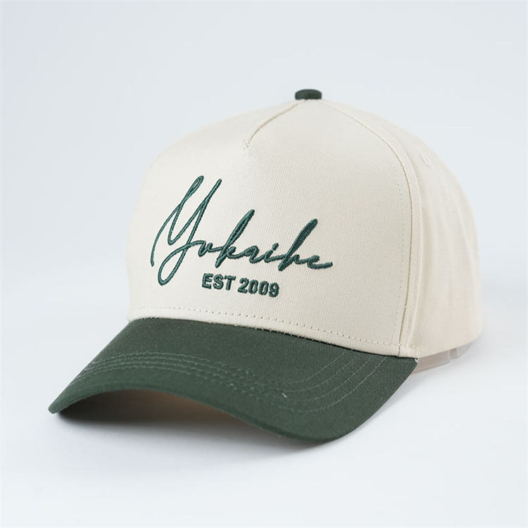 Stylish Two-Tone Cotton Twill Baseball Hat – Modern Embroidered Logo Cap