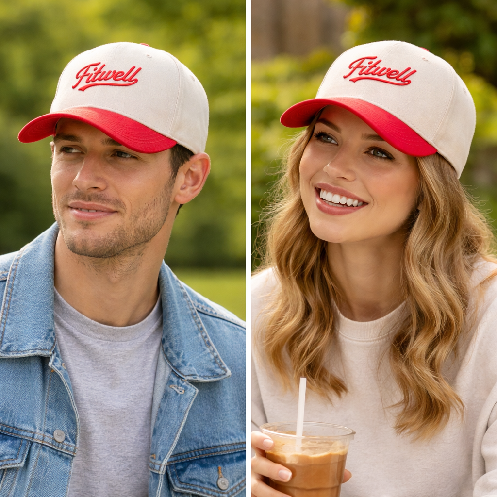 Vintage Dice Embroidered Two-Tone Baseball Cap – 5 Panel Cotton Twill Hat