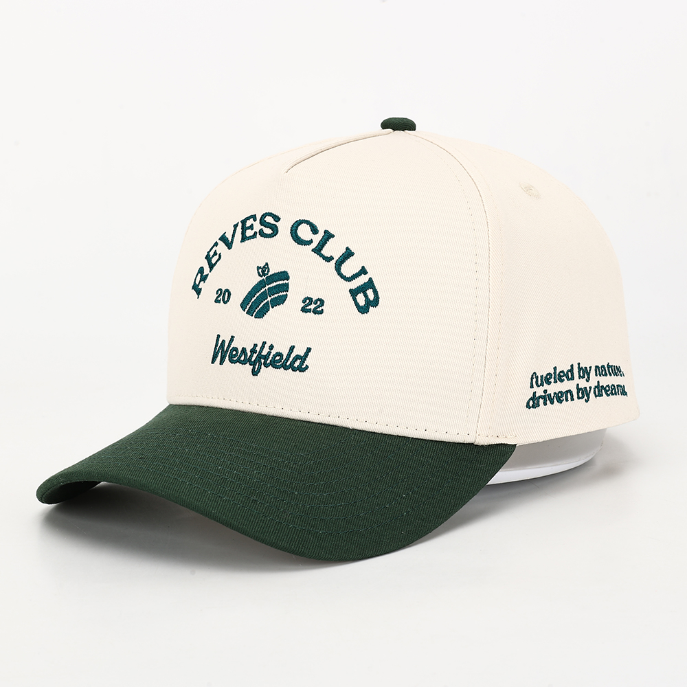 Two-Tone Cotton Twill Baseball Cap with REVES CLUB Embroidery