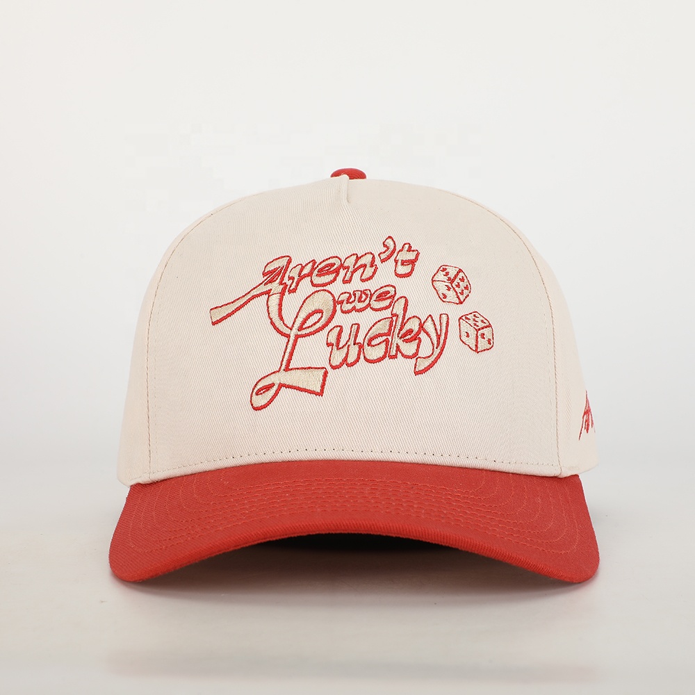 Vintage Dice Embroidered Two-Tone Baseball Cap – 5 Panel Cotton Twill Hat