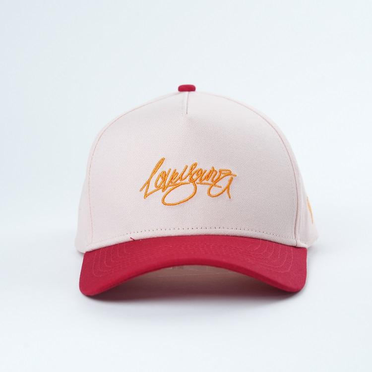 Contrast Brim Embroidered Baseball Cap – Two Tone Cotton Twill Hat