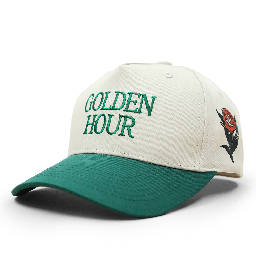 Golden Hour Embroidered Baseball Cap – Classic Two-Tone Cotton Hat