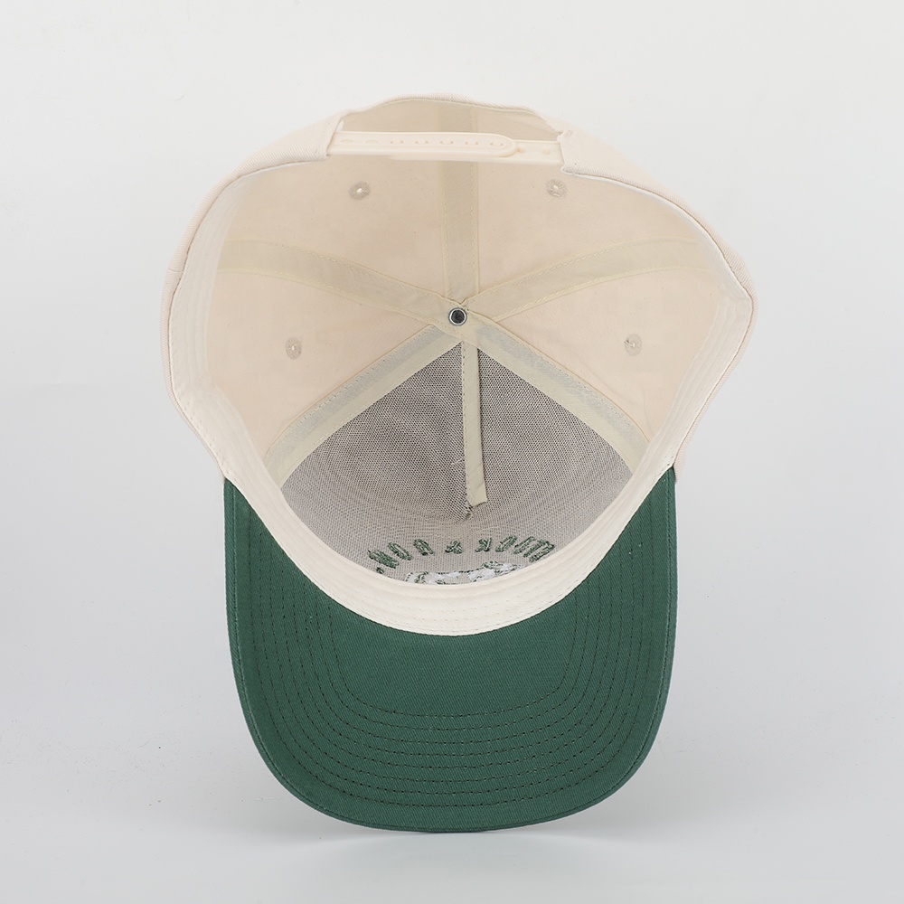 Two-Tone Cotton Twill Baseball Cap with Embroidered Logo