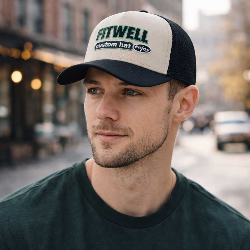 Two-Tone Sports Club Embroidered Cotton Twill Baseball Hat – 5 Panel Cap