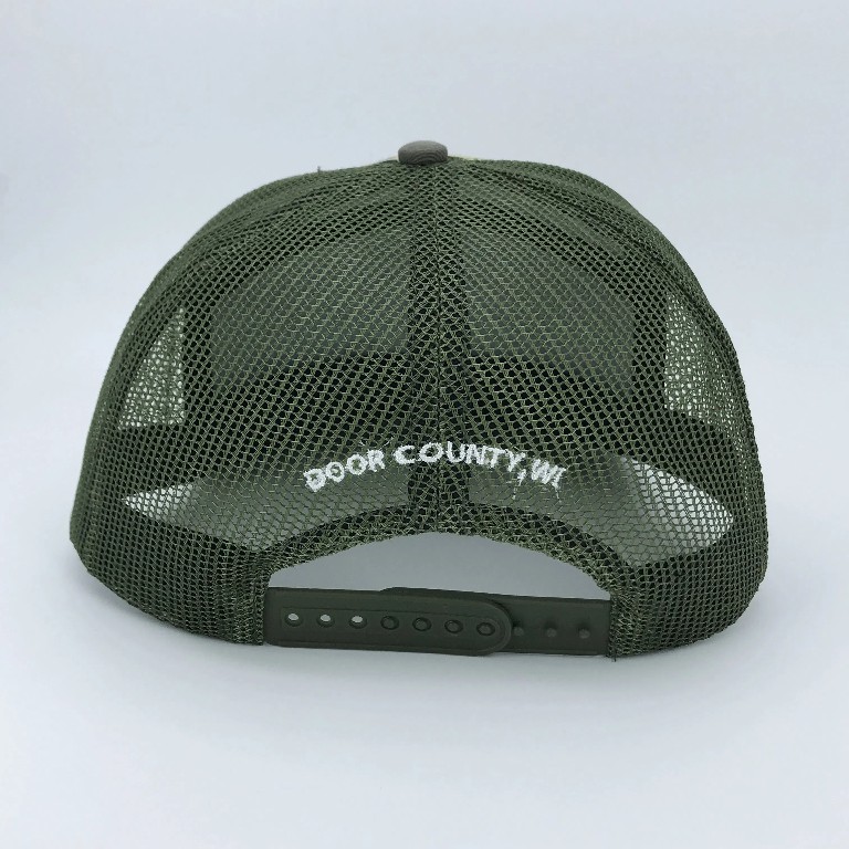 Camo Mesh Trucker Hat with Leather Patch – 7 Panel Custom Cap
