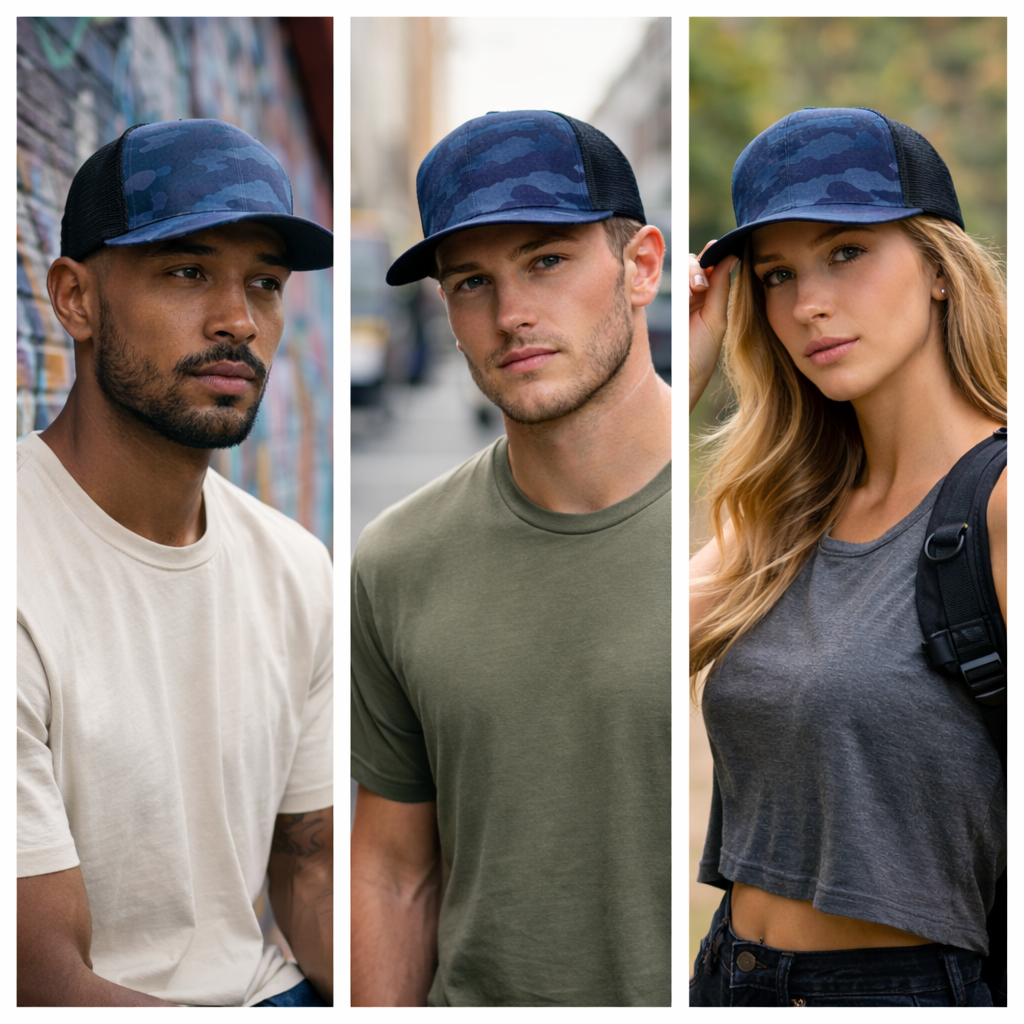 Dark Camo Flat Bill Mesh Snapback Hat – Tactical Urban Street Style Cap