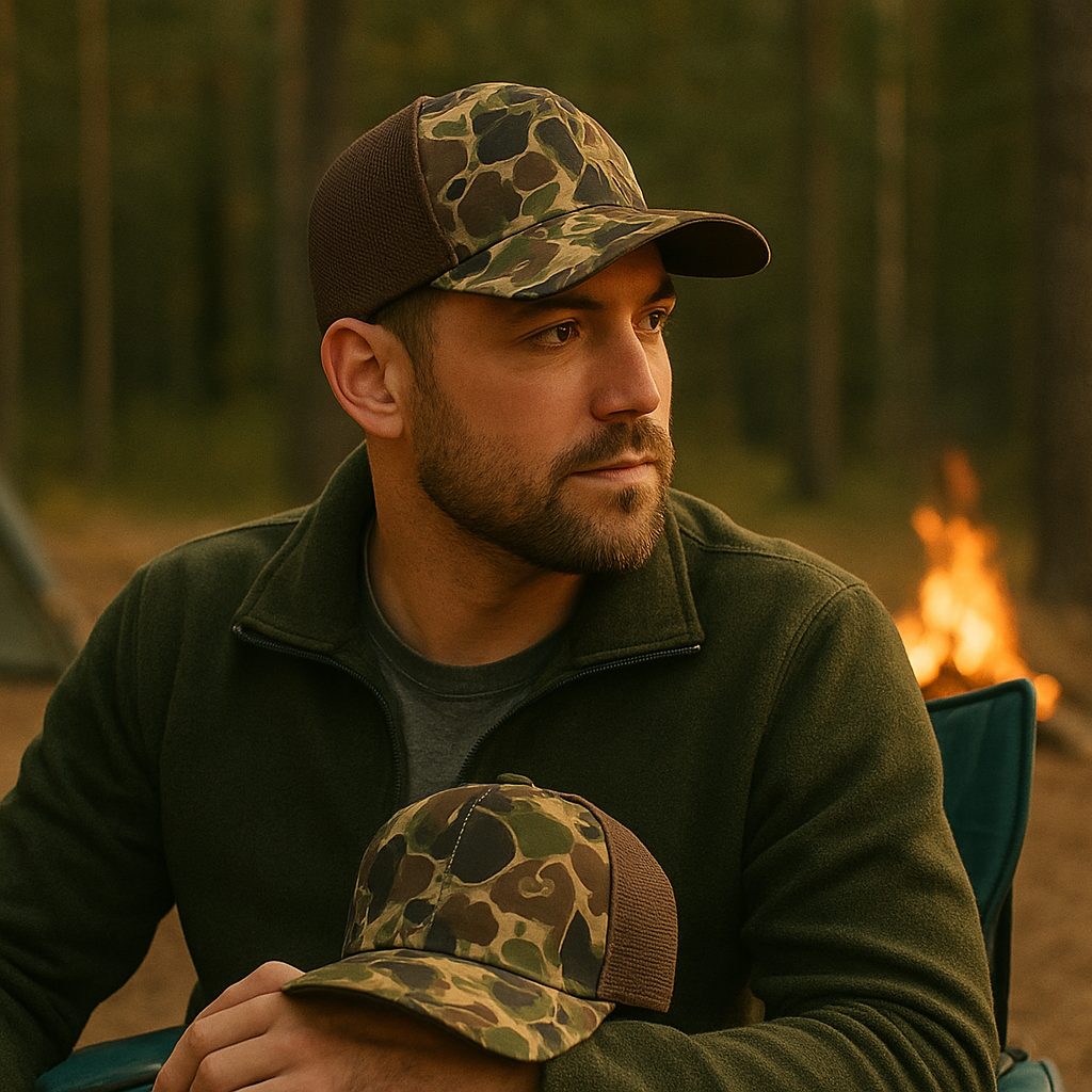Camo Mesh Back Trucker Hat with Hunting-Style Print