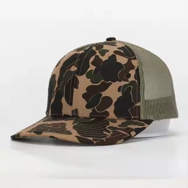 Classic Brown Camo Trucker Cap – Mesh Back Outdoor Hat