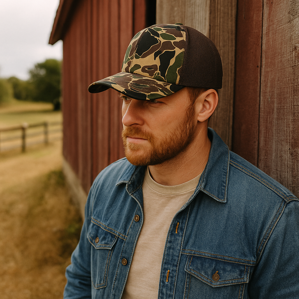 Camouflage Mesh Back Trucker Hat for Outdoor and Hunting