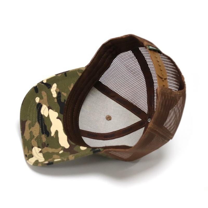 Camo Mesh Trucker Hat with Leather OZCUT Broadheads Patch