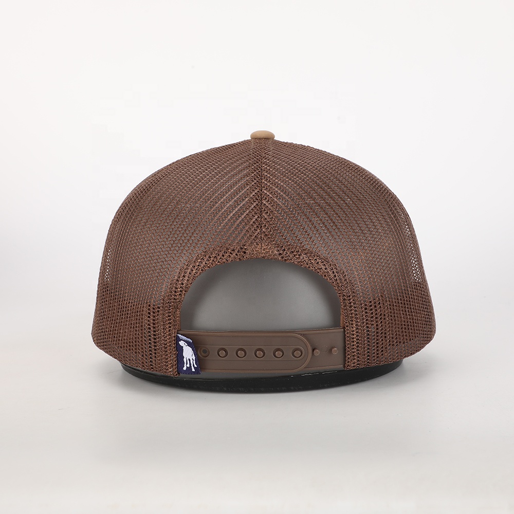 Brown Camo Mesh Back Hat with Leather Southern Casanova Patch