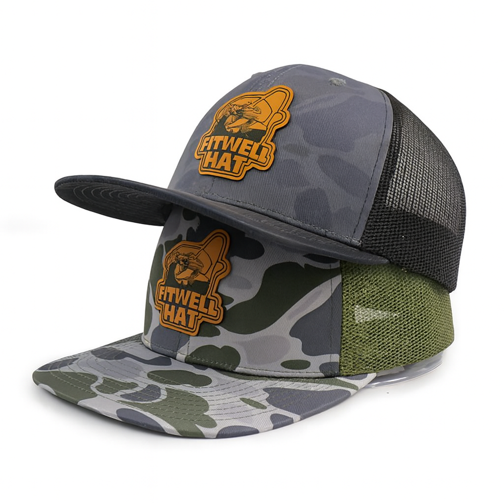 Chomp-On Deez Leather Patch Camo Mesh Trucker Hat