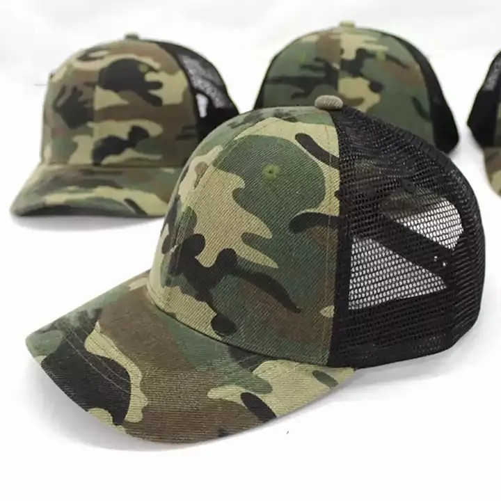 Classic Camo 6-Panel Mesh Back Trucker Cap – Adjustable Outdoor Hat