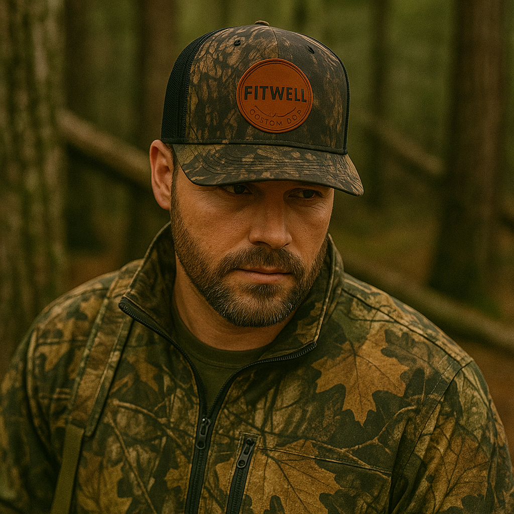 GORILLA Tough Camouflage Trucker Hat with Leather Patch