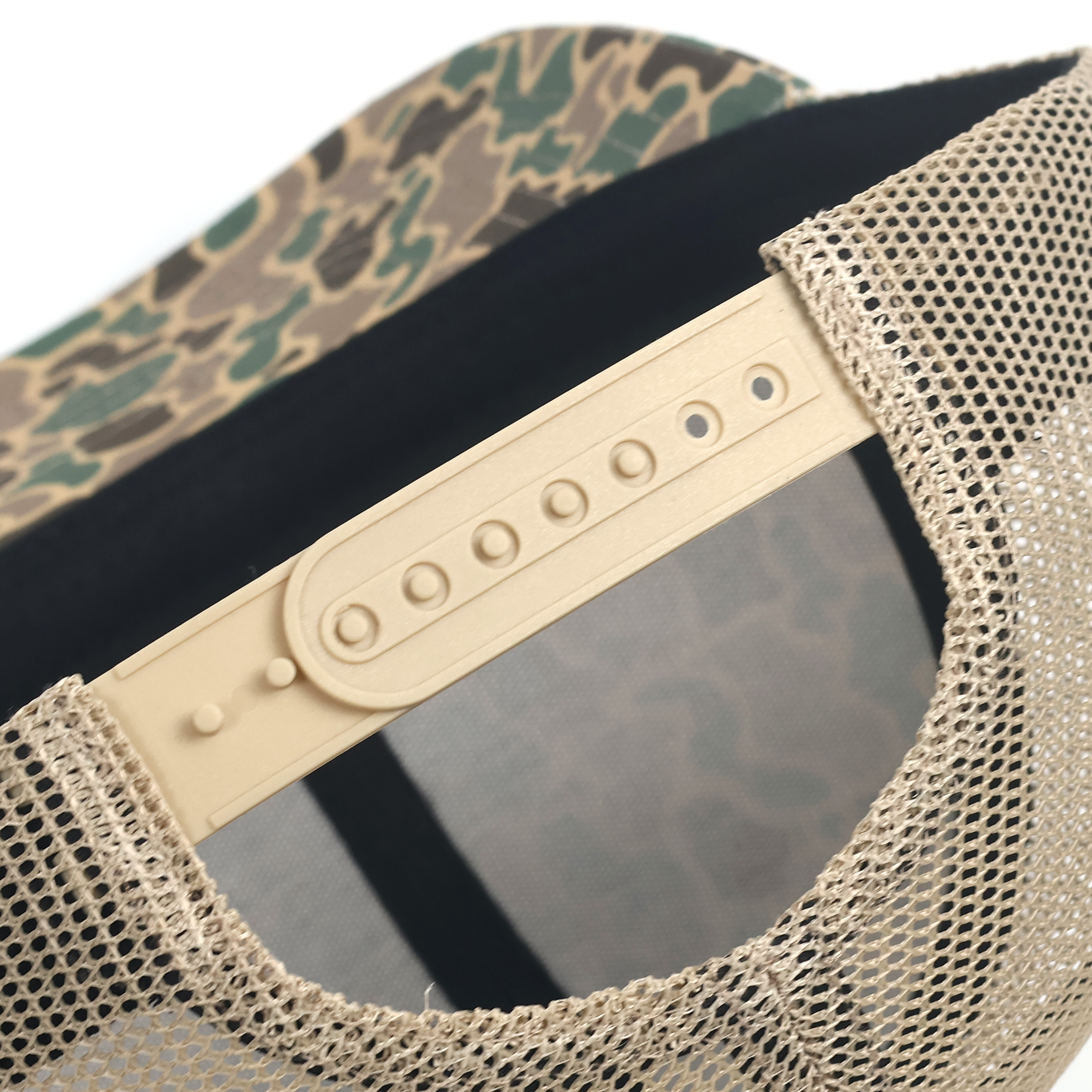 Duck Camo Mesh Back Trucker Hat – All-Over Print Flat Brim Cap