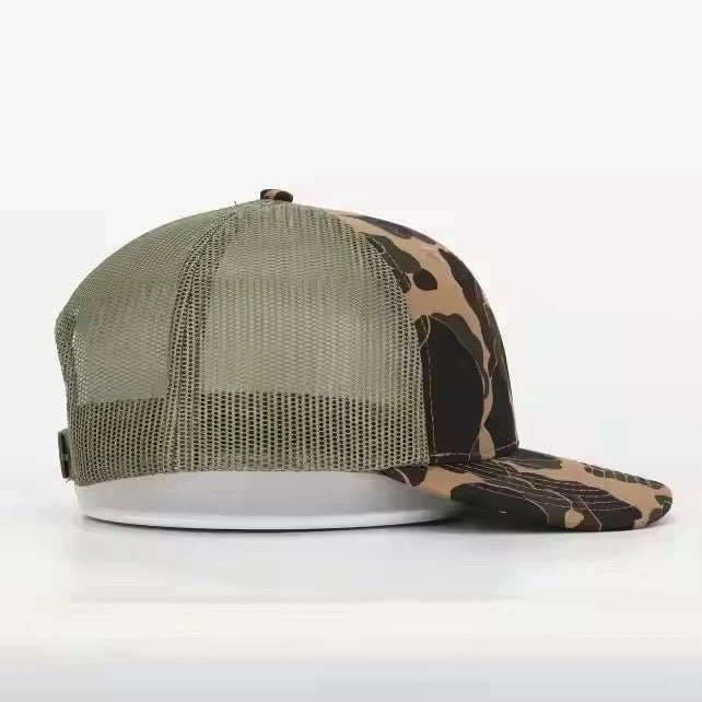 Classic Brown Camo Trucker Cap – Mesh Back Outdoor Hat