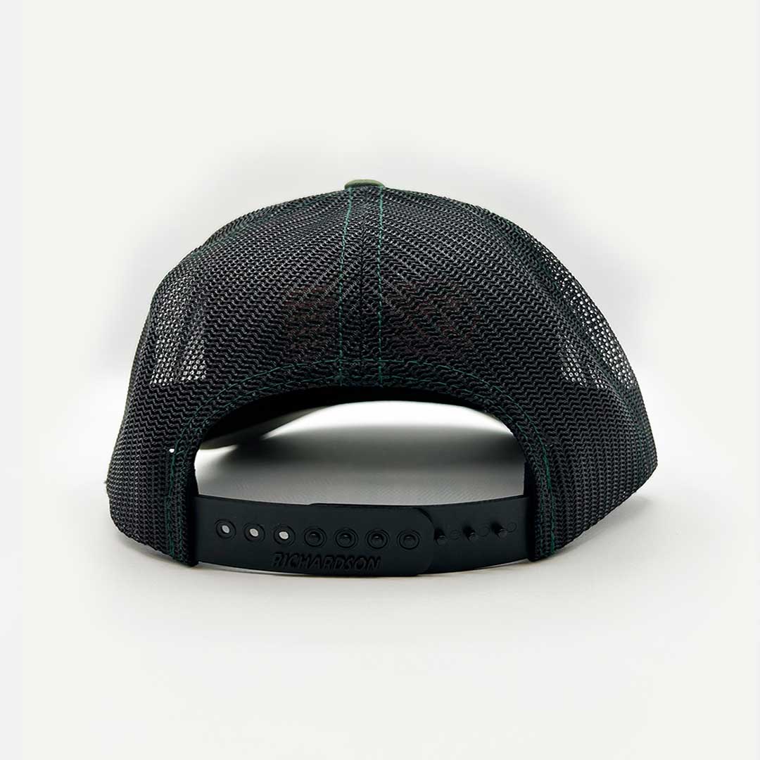 Camo Mesh Trucker Hat with Leather Flag Patch – Outdoor Adventure Cap