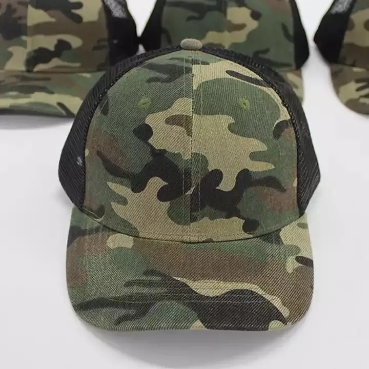 Classic Camo 6-Panel Mesh Back Trucker Cap – Adjustable Outdoor Hat