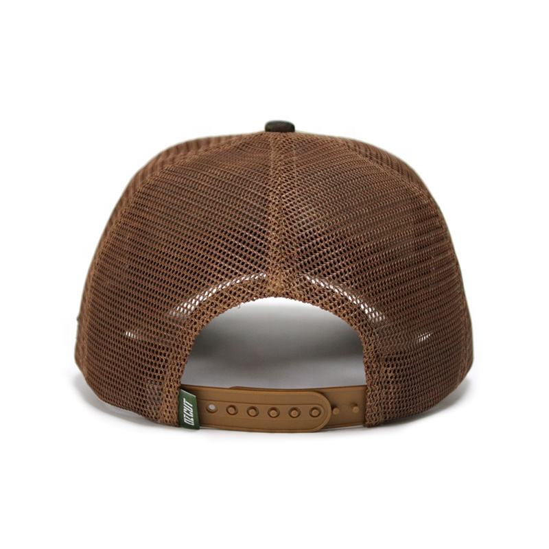 Camo Mesh Trucker Hat with Leather OZCUT Broadheads Patch