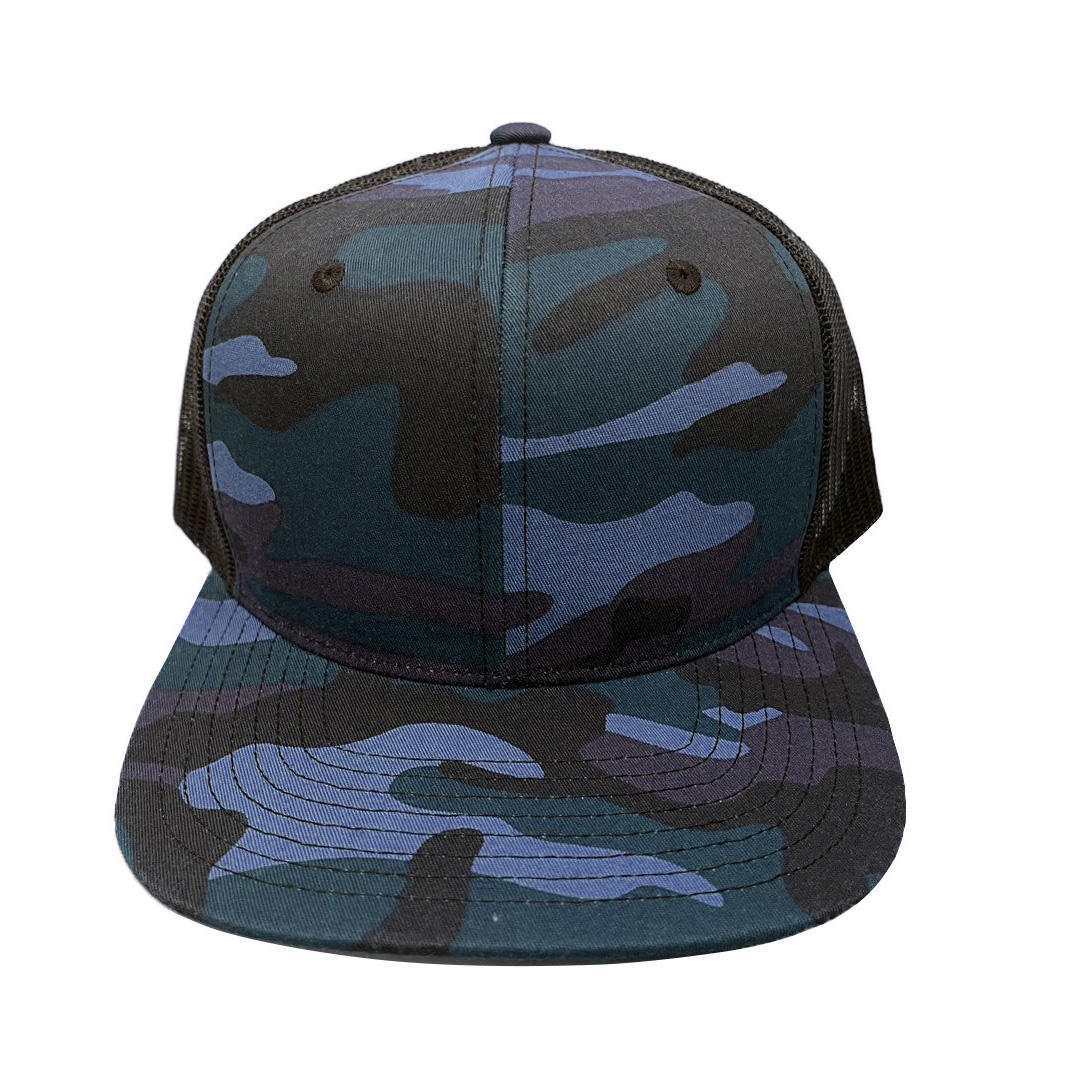 Dark Camo Flat Bill Mesh Snapback Hat – Tactical Urban Street Style Cap