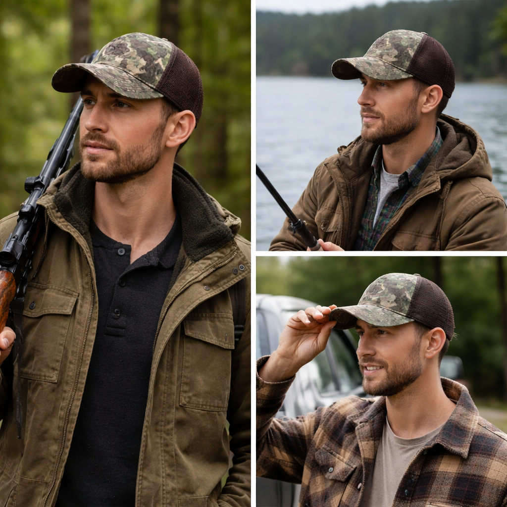 Camo Mesh Back Trucker Cap – Outdoor Breathable Snapback Hat