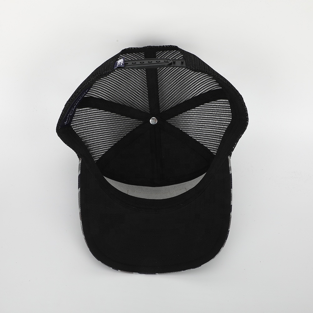 Camo Mesh Back Cap with Leather Logo Patch