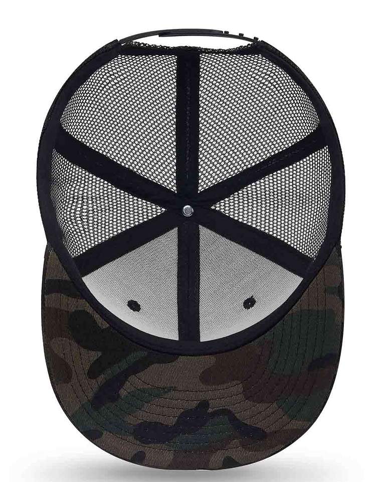 Flat Brim Dark Camo Mesh Trucker Cap with Snapback Closure – Urban Outdoor Style