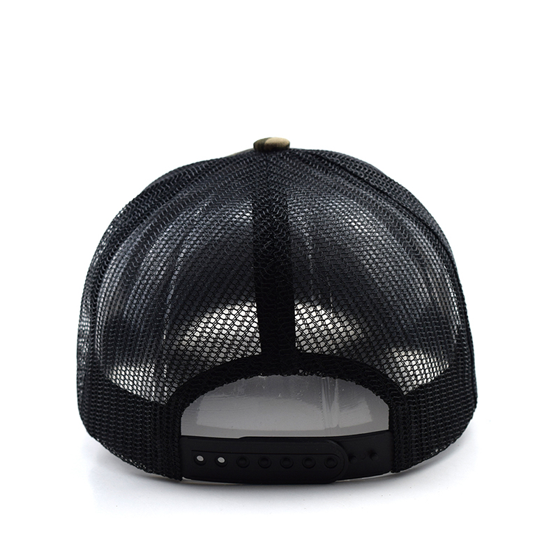 Camouflage Trucker Cap with Leather Patch Logo – Harp & Turner