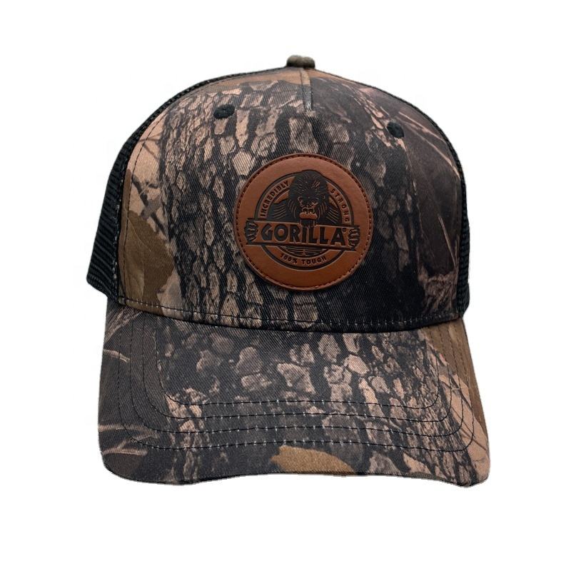GORILLA Tough Camouflage Trucker Hat with Leather Patch