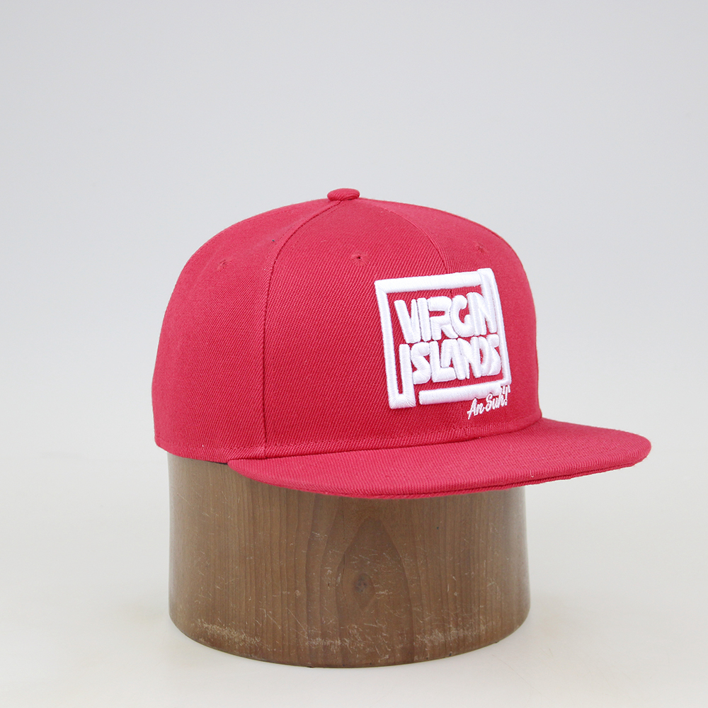 Virgin Islands Red Snapback Hat with White Embroidery