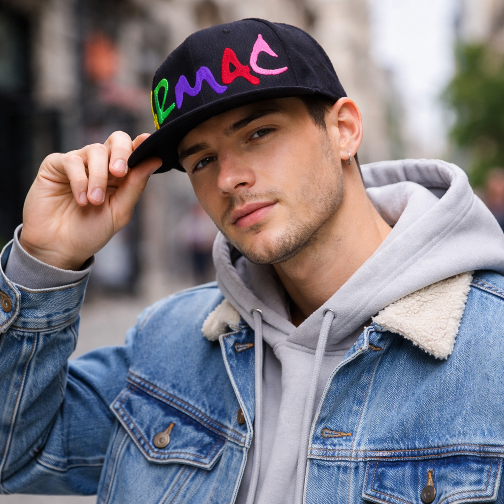 Colorful Embroidered Letter Snapback Cap