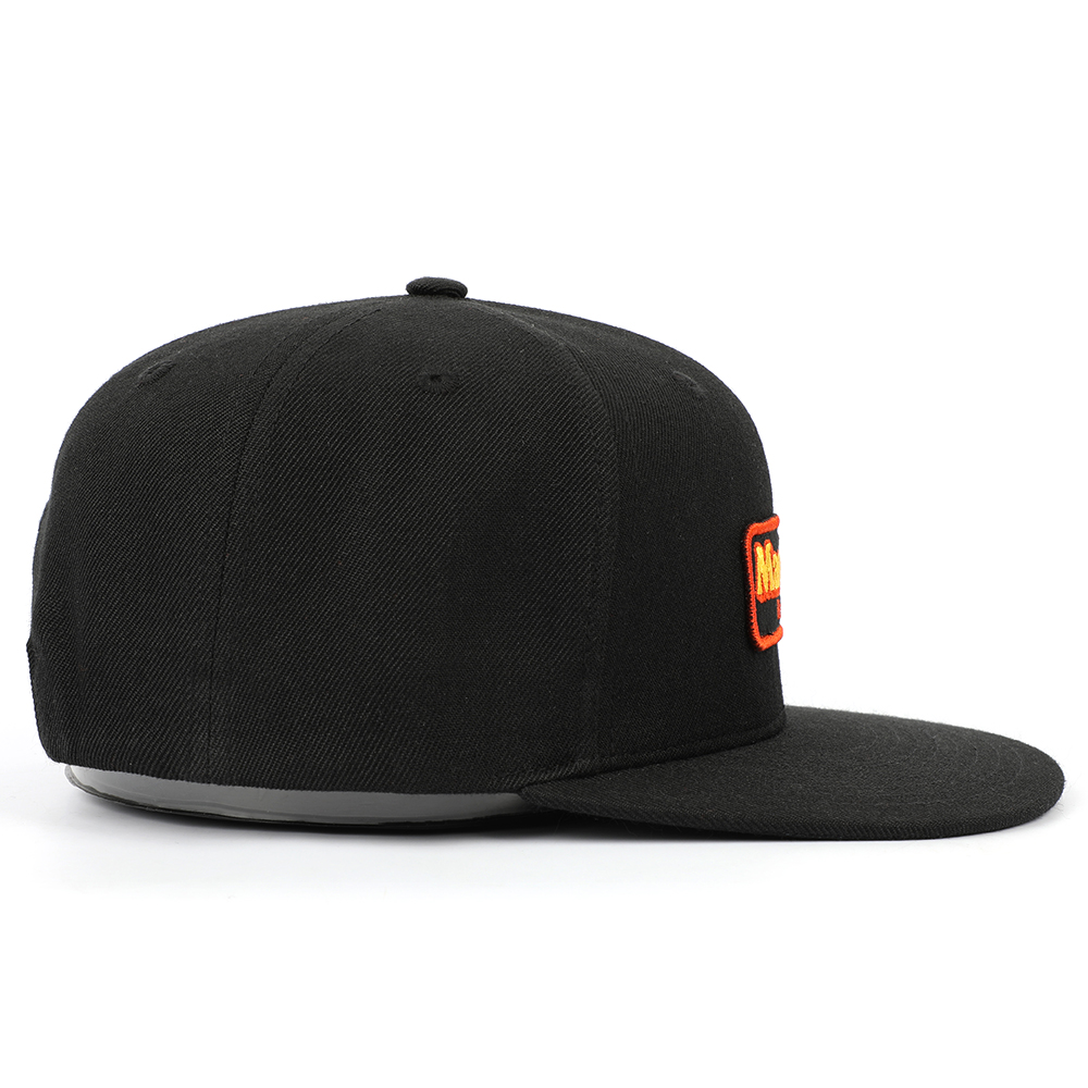 ManMade Barbershop Black Flat-Brim Hat with Embroidered Logo