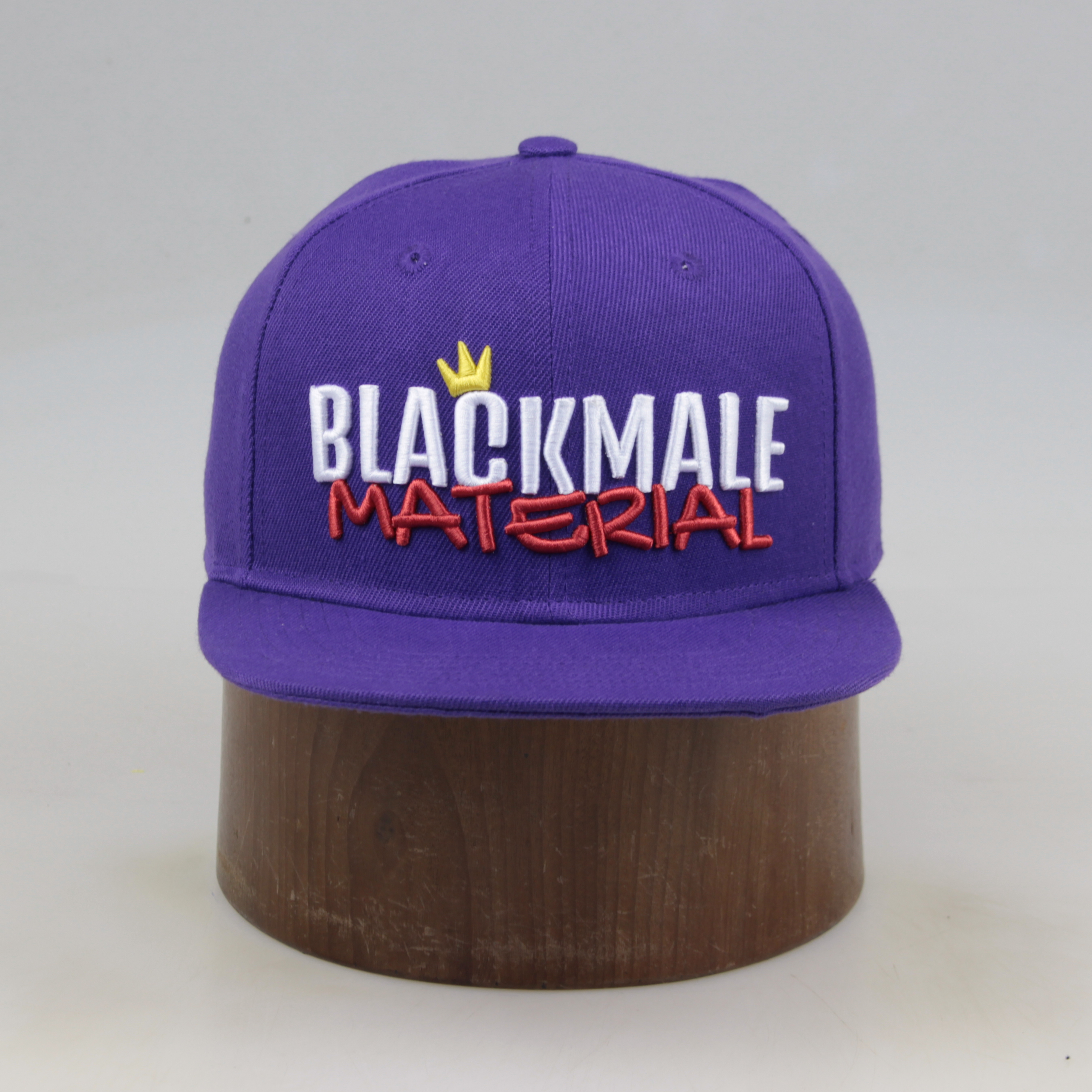 Purple Blackmale Material Embroidered Snapback Cap
