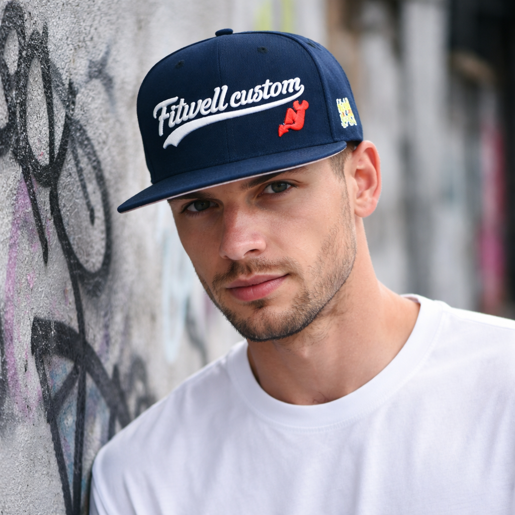Money Dreams Embroidered Navy Blue Snapback Hat