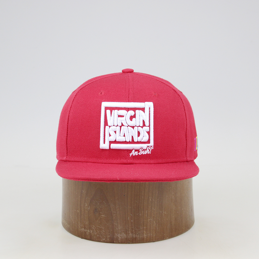 Virgin Islands Red Snapback Hat with White Embroidery