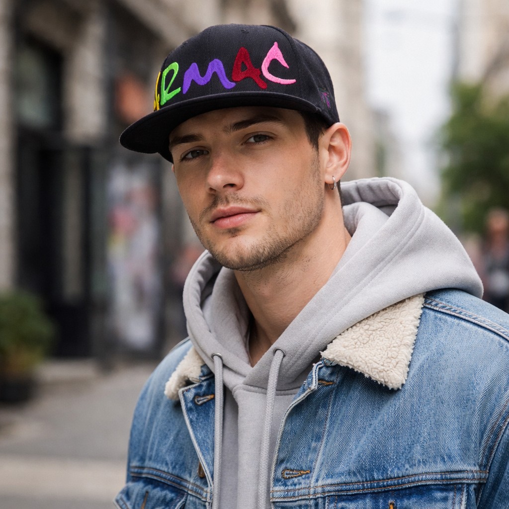 Colorful Embroidered Letter Snapback Cap