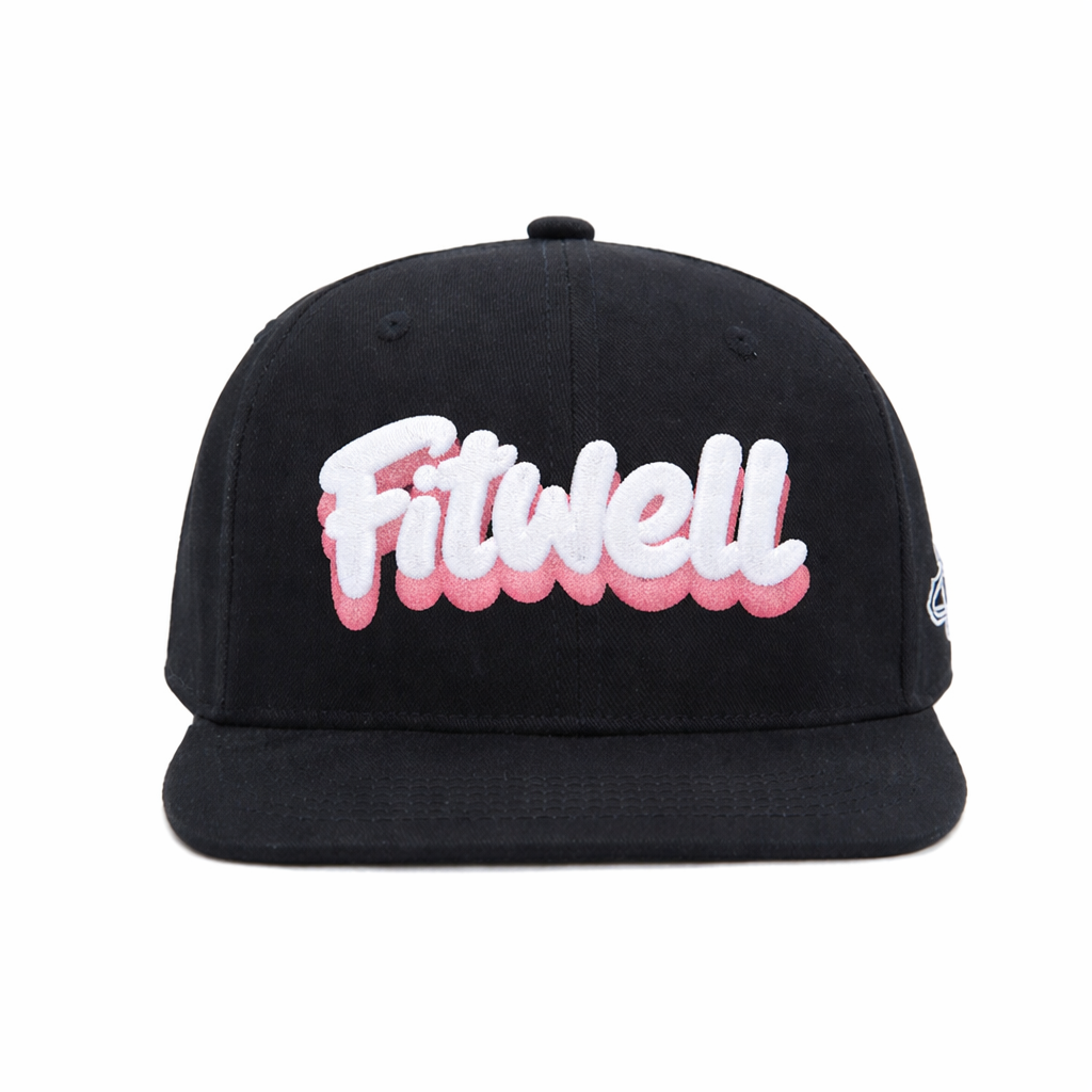 Black NOLA Letter Embroidery Flat Brim Snapback Cap