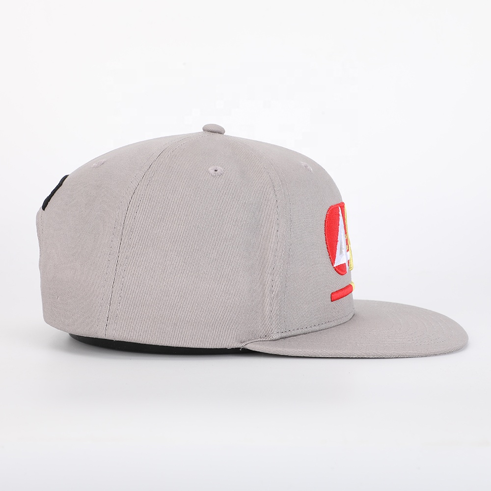Premium Embroidered 420 Graphic Flat Brim Cap in Grey – High Quality Custom Design