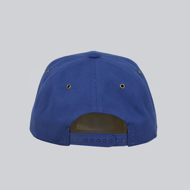 Blue 6-Panel Snapback Cap with Embroidered Lightning Logo